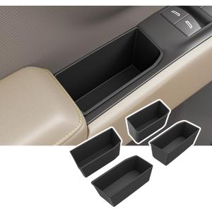 4PCS Door Side Storage Box Compatible with 2022-2026 Chevy Silverado GMC Sierra Door Handle Phone Pocket Tray Insert Organizer Crew Cab Replacement for 2022-2026 Chevy Silverado Accessories