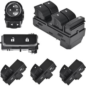 Window Switch Driver Side & Passenger Door Lock & Mirror Compatible with 2007-2015 Chevy Silverado GMC Sierra 1500 2500HD 3500HD Power Master Window Switch Replaces#20945129 22883768 15804093