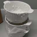 Ramekins with Handle 4 Pack Soup Bowls for French Onion Soup Pot Pie Lava Cakes Creme Brulee Dishes 28 Oz Ceramic Souffle Dish for Baking White