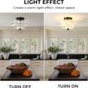 Semi Flush Mount Ceiling Light Fixture Vinatge Black Ceiling Lights Mid Century Modern Clear Glass Close to Ceiling Lighting Fixtures for Bedroom Hallway Foyer Bathroom Kitchen Laundry Room Nursery