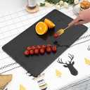 Lovdeco Black Marble Cutting Board, 20x12 Inch Stone Pastry Board For Kitchen, Black Marble Slab With Non-Slip Feets, 1 Piece
