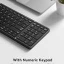 Samsers Foldable Bluetooth Keyboard with Numeric Keypad, Full-Size Wireless Folding Keyboards with PU Leather, Portable Travel for iOS Android Windows Mac OS, Support 3 Device(BT5.1 x 3)-Black