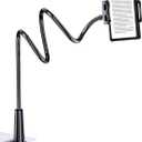 Tryone Gooseneck Kindle&Tablet Holder for Bed Hands-Free Reading on Bed Headboard for iPad, Kindle, and Switch, Flexible 30in Al-Mg Alloy Clamp Arm Stand for Tablets 4.7-10.5 in, Phone - Black - 30in