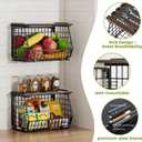 Wire Fruit Basket for Kitchen Storage: Hanging and Counter Wall Fruit Basket for Vegetable Produce - Potato and Onion Storage for Pantry 3 Pack