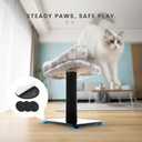 Modern Scratching Post for Indoor Cats - 15 High Cat Scratching Post with Bed Breeds - 15.7 x 11.6 Removable & Washable Cushion (Black Post with Gray Bed)