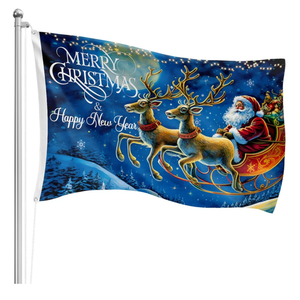 IKSII Christmas Flag Double Sided 3x5 Ft,Heavier 150D Merry Christmas Garden Flag for Outdoors,Merry Christmas Banner with Brass Grommets,Christmas Flags for Holiday Party Yard Wall Decoration (Pack of 7)
