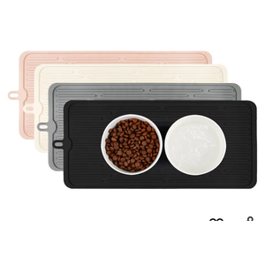 Waterproof Pet Placemat,Feeding Mats,Non Slipping Cat Food Mats,Cat Food Mats for Floor with Lip,Dog Food Mat-Beige