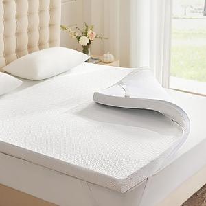 2 Inch Memory Foam Mattress Topper Twin, Memory Foam Pad with Removable & Washable Cover, Bed Topper for Back Pain, Non-Slip Ventilated Design, Twin Size
