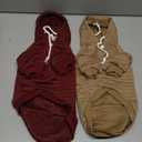 2 Pack Dog Hoodie Sweaters for Small Medium Dogs Warm Dog Clothes for Large Dogs Soft Waffle-Like Laminated Sweatshirt Bulldog (Brown+ Red, S (Back: 11.5",Chest: 15.5", Neck: 10"))