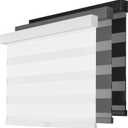 Cordless Zebra Blinds for Windows,Free-Stop Pull Down Roller Shades,Dual Layer Privacy for Day and Night,Light Filtering Door Shades for Home Office Easy to Install(31" W x 72" H,White)