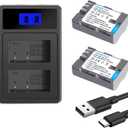 EN-EL3E Battery and Charger, 2-Pack Replacement Battery Compatible with Nikon D50, D70, D70s, D80, D90, D100, D200, D300, D300S, D700 Digital SLR Cameras