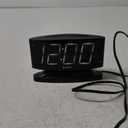 Sharp Home LED Digital Alarm Clock Swivel Base - Outlet Powered, Simple Operation, Alarm, Snooze, Brightness Dimmer, Big Green Digit Display, (Midnight Black - Red LED)