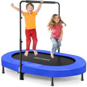 ANCHEER Trampoline for Kids, Toddler Trampoline with Handle, Child Small Rebounder for Indoor and Outdoor Use, 220 lbs Weight Capacity (Deep Blue)