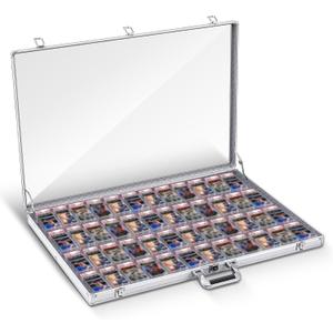 Trade Show Display Case Table Top Portable Aluminum Sports Card Display Case Frame with Clear Acrylic Showcase with Locks for Jewelry Craft Collector Shows
