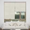AOSKY Cordless Roller Shades for Windows Light Filtering Shades with 5% Openness Solar Screen Semi Sheer Roller Blinds UV Protection for Office and Home. Easy to Install 35" W x 72" H (Beige)