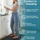 Ophanie Kitchen Mats for Floor, 3/4 inch Thick, 20x32 Anti Fatigue Cushioned Mat, Kitchen Rugs, Waterproof, Comfort Ergonomic Standing Mat for Office, Home, Sink, Black Non-Slip Ridged Bottom