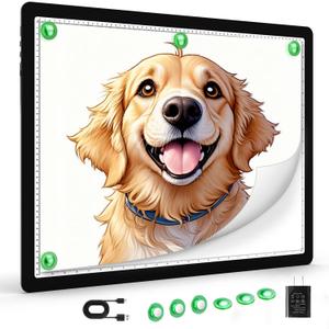 Zocelight Rechargeable A2 Light Board(25.2″x18.4) Large, Wireless Magnetic Light Pad for Diamond Painting,Side Buttons, 3 Light Colors, Dimmable Light Box for Tracing,LED Light Table for Sketching