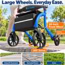 Rollator Walker with Seat for Seniors, 10" & 8" Wheels, 350 lb
16.9 lb Lightweight Foldable Aluminum Rollator with All-Terrain Wheels, Built-in Cable Brakes and Storage Bag