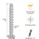 40 PCS 1/2" x 4" Concrete Screw Anchors, Large Diameter Heavy Duty Screw Anchor for Concrete, Masonry, Brick, Block Anchoring