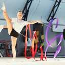 uxcell Dance Ribbon, Gymnastics Ribbon Twirling Ribbons for Birthday Party Streamers Decoration,Circus Carnival Ribbon with Sticks Wands (Sapphire Blue)