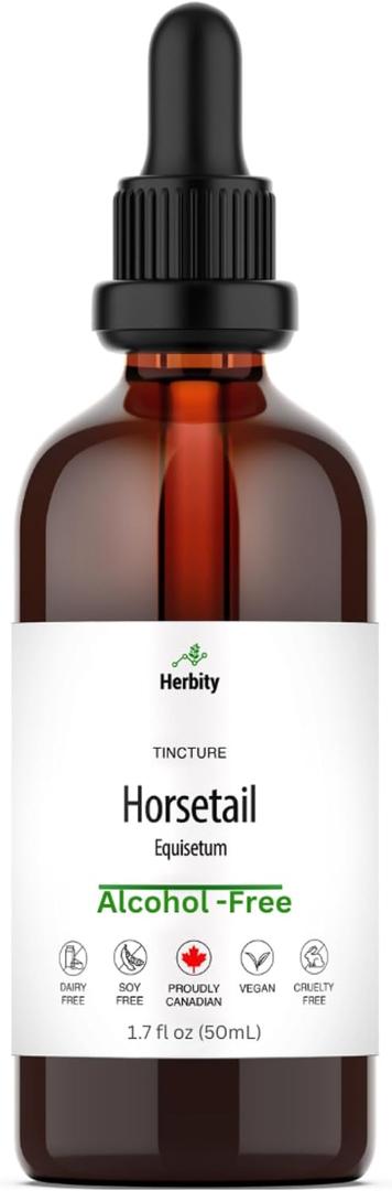 Horsetail Tincture – Alcohol-Free Herbal Extract for Hair, Skin, Nails & Bone Support – Vegan, Sugar-Free, Glycerin-Based Supplement – (1.7 Fl Oz)