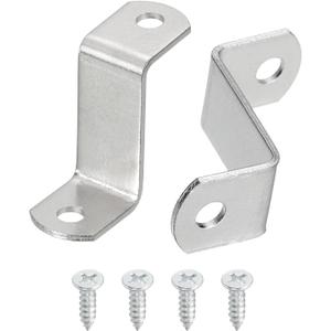 uxcell 30 Pcs 1" Offset Canvas Clips, Picture Framing Mirror Clips Z Shape Canvas Painting Mounting Clips with 2 Mounting Hole with Screws, Silver