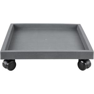 13 Inch Square Rolling Plant Caddy Saucer with Wheels, Heavy Duty Wheeled Planter Stand for Potted Plant, Coaster Roller Base Tray with Casters, Flower Pot Dolly Holder for Indoor Outdoor (Gray)