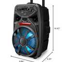 iLive Electronics Wireless Tailgate Party Speaker, LED Light Effects, Built-in Rechargeable Battery, Black (ISB380B)