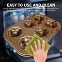 Mini Bundt Cake Pans for Baking, Cake Pan Nonstick, Mini Bundt Cake Molds For Small Individual Cakes, 6 Cavity Cupcake Gold 2 Pack