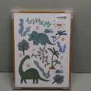 InSimSea Framed Canvas Prints Art Vintage Decor, Green Blue Dino Flower Nursery Animal Painting, Dinosaur Wall Art for Kids Toddler Bedroom Boys Gift Room Small Shelf Decor, 12x16inch