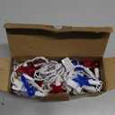 13.6FT Red White Blue Star Lights with G15 LED Bulbs, Patriotic String Lights for 4th of July & 250th Semiquincentennial Celebration, Outdoor Independence Day Decor, Connectable, 35 LED, White Wire