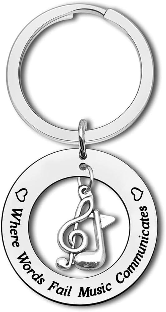 Music Gifts for Music Lovers Son Daughter Birthday Gifts for Musicians Music Teacher Gifts for Men Women Music Keychain for Friend Bestie Music Themed Gifts for Choir Teacher Appreciation Gifts