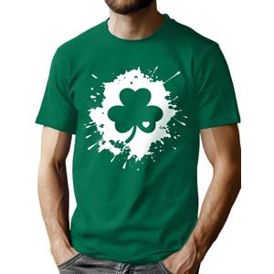 ELDPS Mens St Patricks Day Shirt: Irish Lucky Shamrock T Shirt Clover Saint Patricks Day Short Sleeve Tee Tops (M)