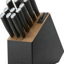 KitchenAid Classic Slim Knife Block Set with Built-In Knife Sharpener, High Carbon Stainless Steel Kitchen Knives, Sharp Kitchen Knife Set with Block, Black, 14 Piece