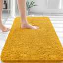OLANLY Bathroom Rugs 30x20, Extra Soft Absorbent Chenille Bath Rugs, Rubber Backing Quick Dry, Machine Washable Bath Mats for Bathroom Floor, Tub and Shower, Home Decor Accessories, Golden Yellow