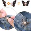 7pcs Butterfly Waist Tighteners for Women, Pants Waistband Button Pins Buckle No Sew No Tools Adjustable Clips Knots Supplies for Loose Jeans Skirts Dress