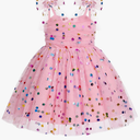 Toddler Baby 1st Birthday Girl Cake Smash Outfit Self-tie Floral Tutu Dress Ruffle Halloween Party Photo Shoot 100