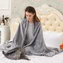 KMUSET Fleece Blanket Throw Size Grey Lightweight Super Soft Cozy Luxury Bed Blanket Microfiber Factory Shop (Throw(50"x60"))