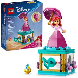 LEGO Disney Princess Twirling Ariel Toy - Building Set for Kids, Girls and Boys, Ages 5+ - Little Mermaid Toy for Fans of Movie - Ariel Doll Gift Idea for Birthdays - 43259