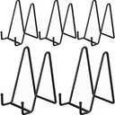 IBosins 4 Pack 6 Inch Plate Holder Display Stands, Metal Black Frame Stand for Picture, Book, Photo Easel, Creation, Collectibles