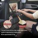 2 Pack Universal Foldable Car Backseat Organizer with Table Tray, Car Seat Back Protector with Touch Screen Phone Holder, Premium Leather Kick Mats with Storage Pockets Tissue Holder (Brown)