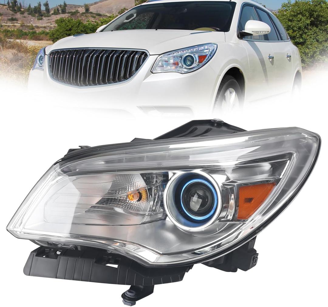 HID/Xenon W/o AFS Headlights Assembly Compatible with 2013-2017 Buick Enclave Not Adaptive Headlamp (The Angle And Range Of Illumination Cannot be Adjusted) Left Driver Side GM2502382