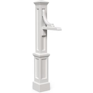 Mayne Woodhaven Address Sign Post - White - Includes Post & Address Arm - Polyethylene - Fits plaques up to 15in W (5812-W)