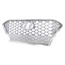TYG Front Grille Fit for 2018-2021 Hyundai Kona Limited/Trend/Ultimate Model with Chrome Frame, OE Style Replacement Non-Active Exterior Grille, Replaces 86350-J9100 HY1200219 (Silver)