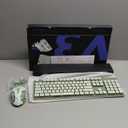 V3 Wireless Keyboard and Mouse with Single Backlit, Metal Panel, Bluetooth/2.4G Rechargeable Silent Keyboard and Mouse Combo Light up Full Size Cute Keyboards-Green