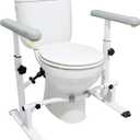 KMINA Toilet Safety Rails for Seniors, Heavy Duty Frame with Handles, Adjustable Height and Width, Handicap Grab Bars