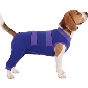 Lelepet Dog Surgery Recovery Suit for Rear Legs, Soft Dog Pants to Prevent Licking, Adjustable Long Sleeve Pet Onesie Pajamas for Dogs, Cone Alternative Leg Sleeve Bodysuit for Dogs After Spay/Neuter L