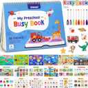Busy Book for Toddlers 3-5, Preschool Learning Activities, Montessori Learning Educational Toys, Tracing Activity Coloring Books for Kids Ages 4-8, Autism Sensory Travel Toys, Birthday Gifts, Large-36 Themes