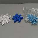 Bucherry 12 Pcs Wooden Snowflake Table Decor 3D Snowflake Tabletop Signs and Centerpiece for Christmas Xmas Winter Wonderland Decorations Home Party(White, Dark Blue, Light Blue)