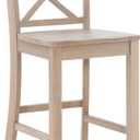 Linon Torino Rustic Greywash Wood X Backed 24 inch Seat Height Counter Stool, Standard
